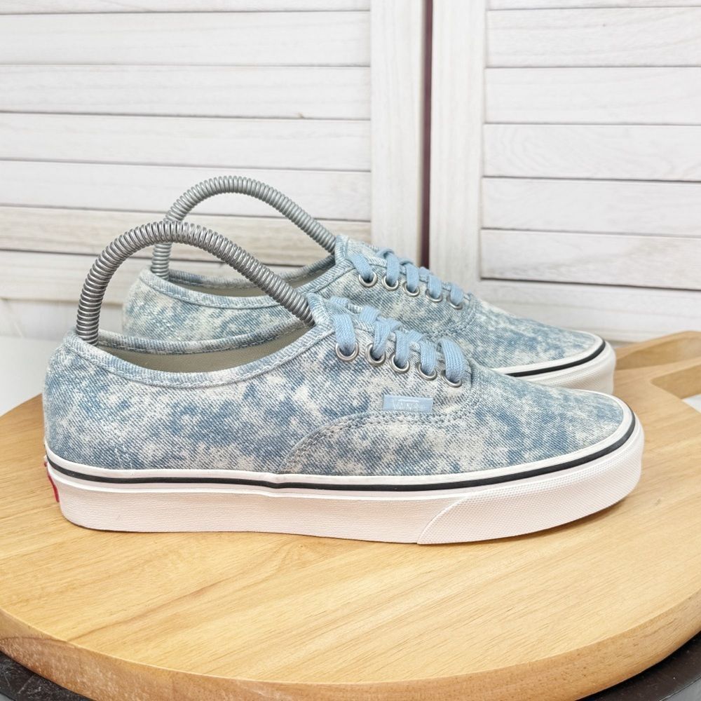 Vans Authentic Denim Destroy Acid Wash Canvas Sneakers‎ Blue 6.5 Men 8 Women
